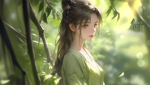 竹林古风美女