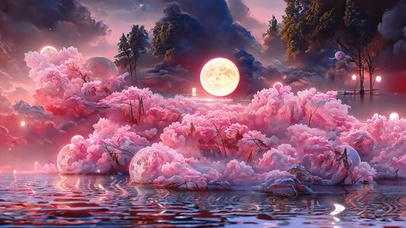 4K花海星辰 治愈风