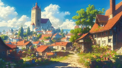 欧式风情古老小镇