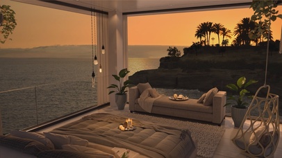 唯美治愈夕阳海景房