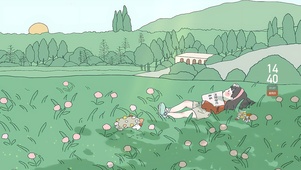 小清新草地女孩