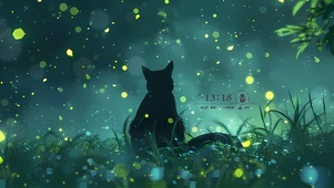 黑猫背影