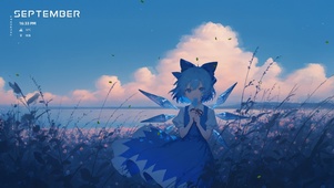 唯美蓝色调少女