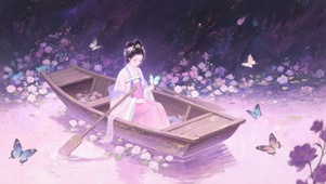 唯美古风蝴蝶与女孩
