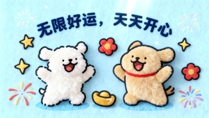 线条小狗毛绒款（天天开心）