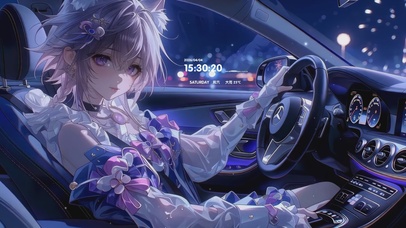 璀璨烟火夜景少女