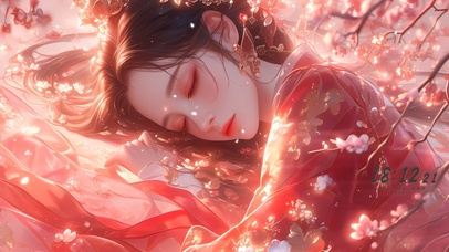 唯美古风嫁衣少女