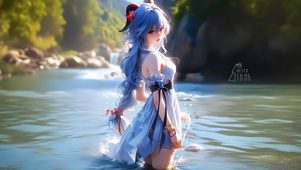 玩水的女孩