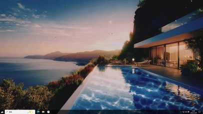 崖海暮池-桌面主题