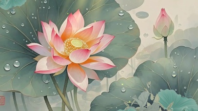 古风治愈荷花桌面