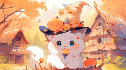 秋天森林魔法猫咪