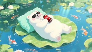 悠闲小熊喝可乐