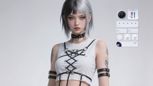 4k简约赛博少女