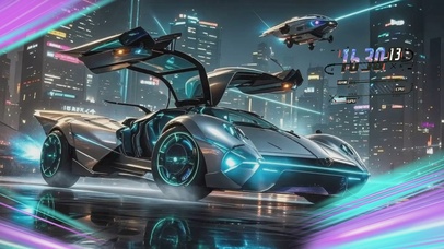 高质感赛博朋克跑车