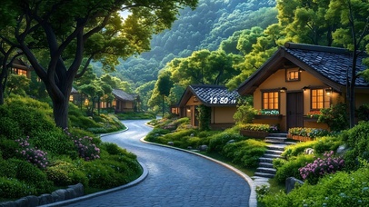 护眼山下房屋小道