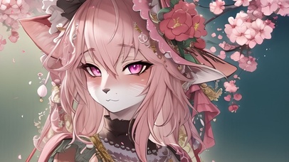 桃花树下小狐狸