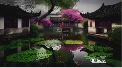 4K  江南雨季  锦鲤