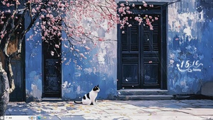 唯美AI小猫插画-桌面主题