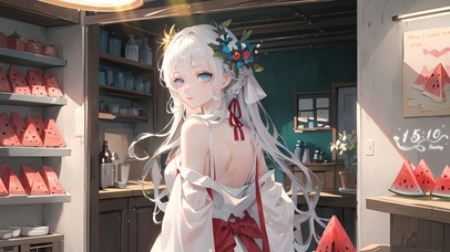 唯美西瓜商店少女