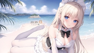 4K海边美少女