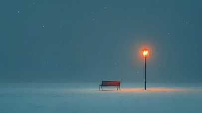 雪夜孤灯
