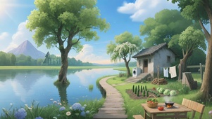 宁静童年乡村