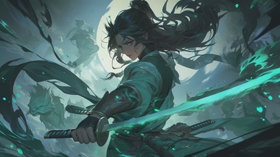 水墨风武侠少女