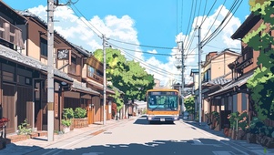 炎炎夏日街道