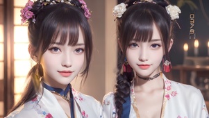 古风超美闺蜜女孩