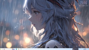 雨中美女