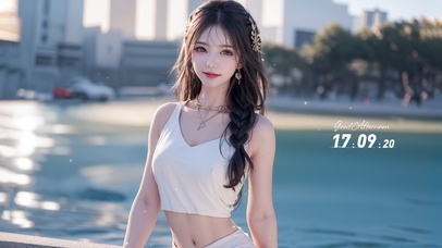 4k纯欲系泳池少女