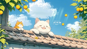 屋檐上的猫咪