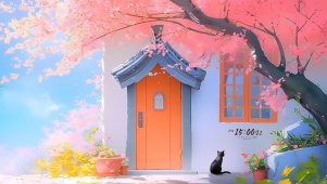 门前的猫咪