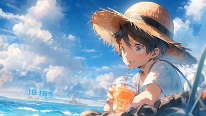 清凉夏日 海边小路飞