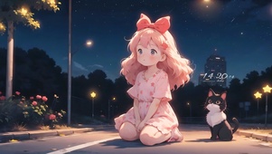 星空下女孩