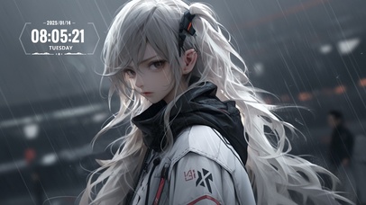 4K雨中动漫少女