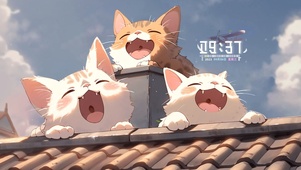 屋顶上的猫咪