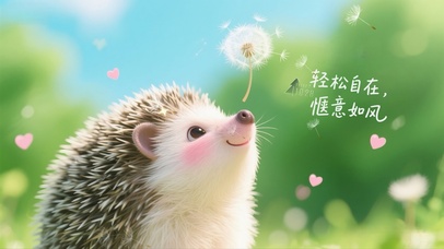 轻松自在可爱小刺猬