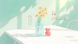 清新简约桌面雏菊