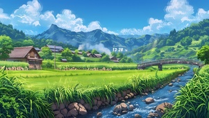 护眼夏日乡村