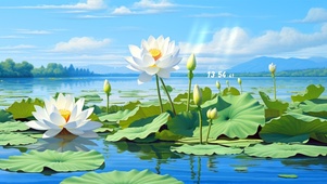 清新 荷塘