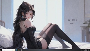 纯欲猫耳黑丝长腿美女