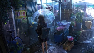 4K买花的JK服动漫美少女