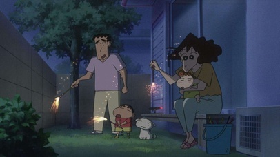 蜡笔小新放烟花