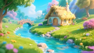护眼溪流小屋
