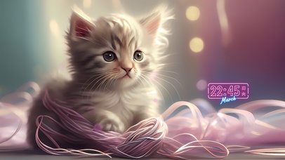 可爱粉色毛线猫咪