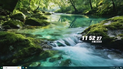 护眼绿景溪流桌面主题