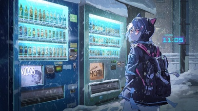 4K 贩卖机，女孩