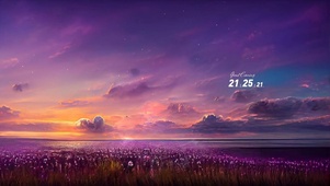 夕阳与薰衣草海