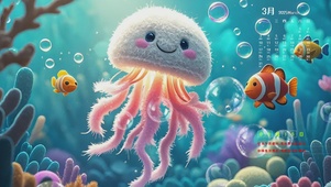 海底可爱水母